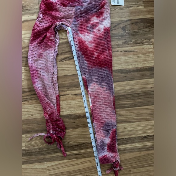 Hot Kiss But Lift Women’s Leggings Tie Dye Pink Size M Tie Ankle - Picture 5 of 5